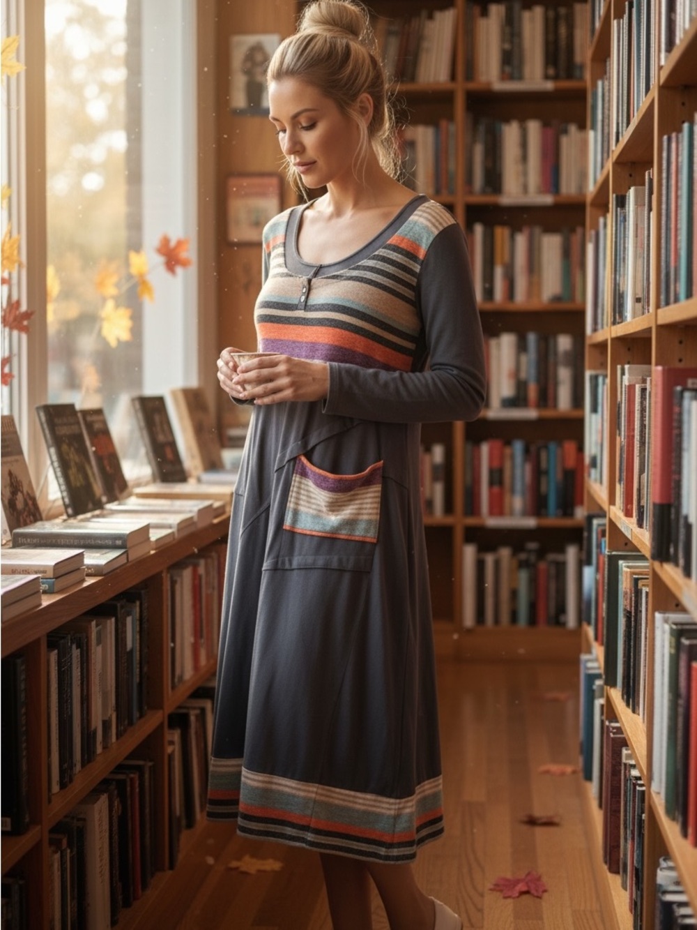 • gRUB • Aimee G Lagenlook Design mixed media dress wearable art